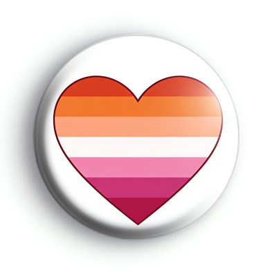 Lesbian Pride Love Heart Flag Badge