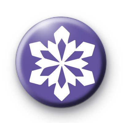 Lilac Ice SnowFlake Button Badge