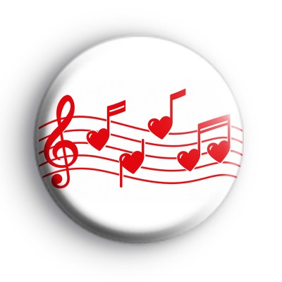 Red Love Heart Musicical Notes Badges