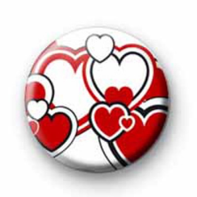 Big Red Love Hearts Badges