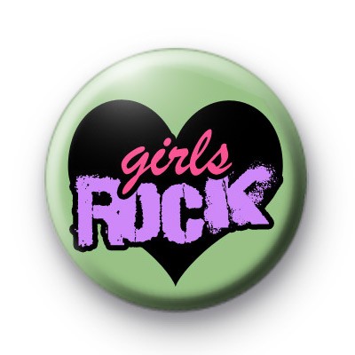 Girls Rock Heart Button Badge