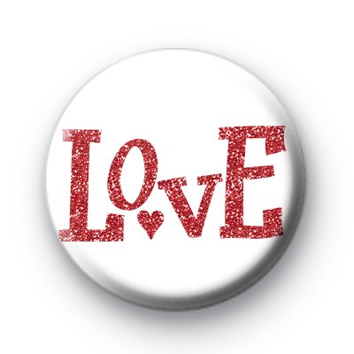 Love Red Glitter Badge