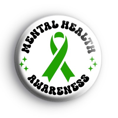 Mental Health Awareness Green Ribbon Badges