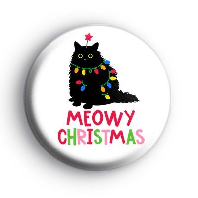 Meowy Christmas Cat Badge