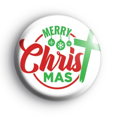 Merry Christ Mas Religious Christmas Badge