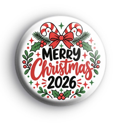 Candy Cane Merry Christmas 2026 Badges
