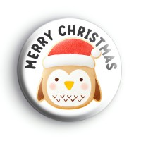 Merry Christmas Festive Bird Badge Button Badges