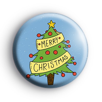 Merry Christmas Banner Xmas Tree Badge