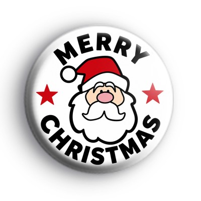 Santa Claus Face Merry Chrismas Badge