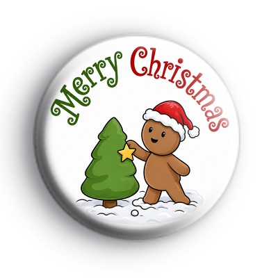 Merry Christmas Bear Badge