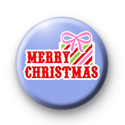 Blue Merry Christmas Present Badges