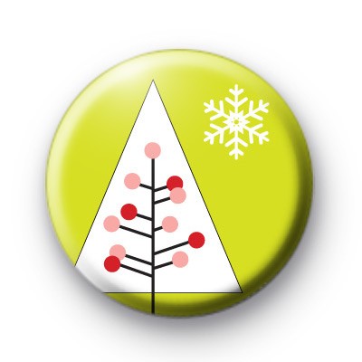 Modern Xmas Tree Button Badge