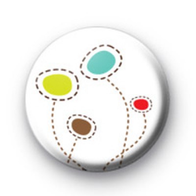 Bright MOD Flowers Button Badges