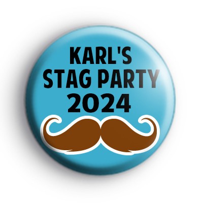 Moustache Stag Party Badge
