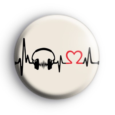 Heartbeat DJ Headphones Badge