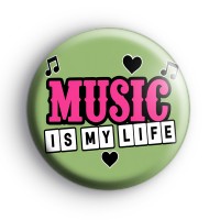 Green Music Is My Life Badge