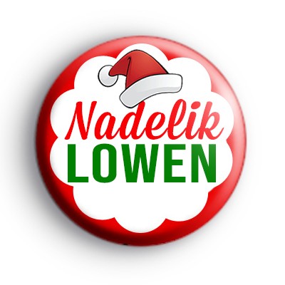 Nadelik Lowen Santa Cornish Christmas Badge