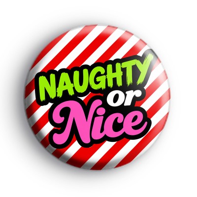 Candy Stripe Naughty or Nice Badges