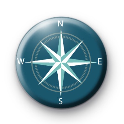 Nautical Compass Pin Badge
