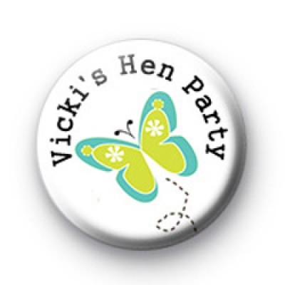 New Custom Butterfly Hen Party Badge