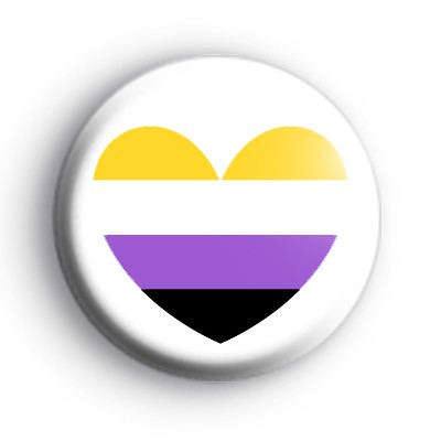 Non Binary Pride Heart Flag Badge