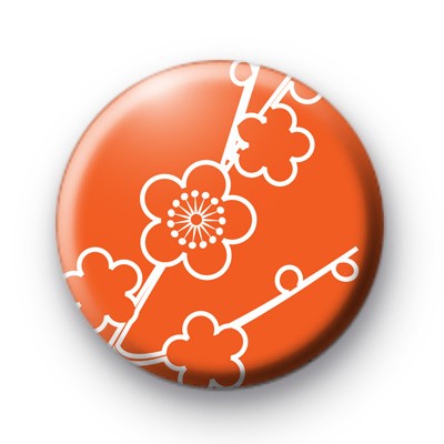 Orange F|ower Blossom Badge