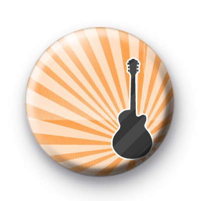 Orange Guitar Button Badges