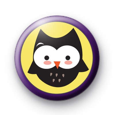 Wise Purple Halloween Owl Badge