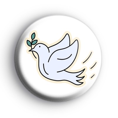 Pretty White Peace Dove Badge
