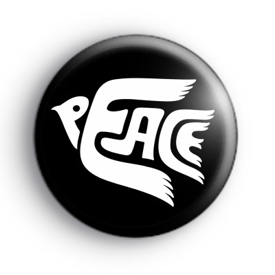 60s White Peace Dove Badge