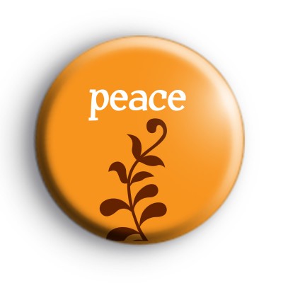 Orange Peace Pin Badge