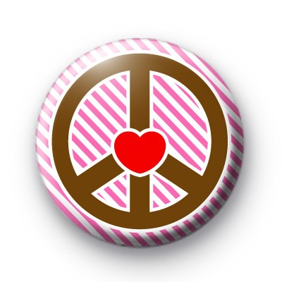 Pink Peace and Love Badges