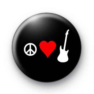 Peace Love Guitar Badge