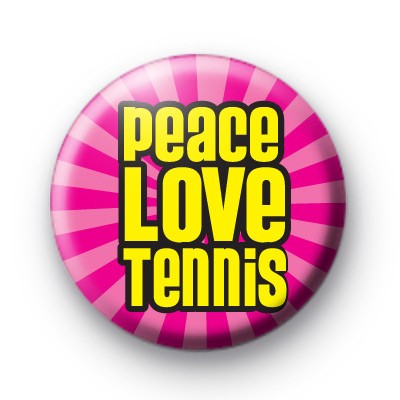 Pink Peace Love Tennis Badge
