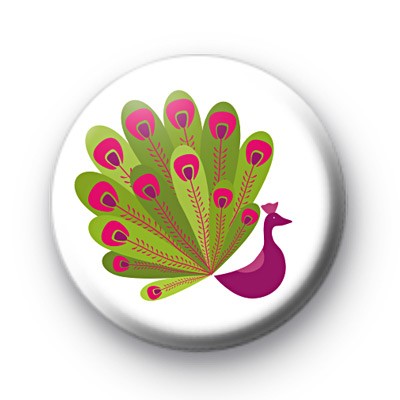 Peacock Pink Button Badges
