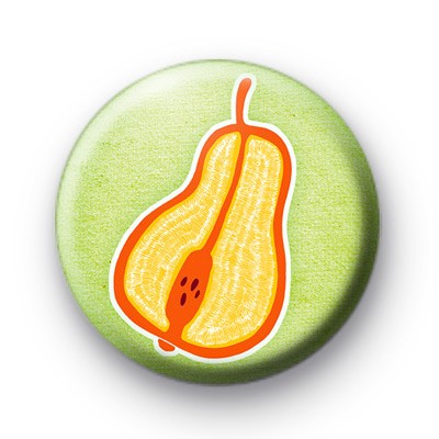Pear Fruit Button Badge