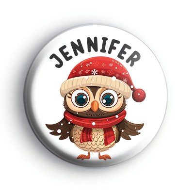 Personalised Christmas Owl Name Badge