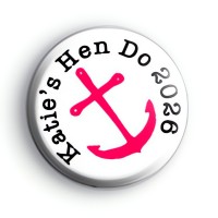 Pink Anchor Nautical Hen Do Badge