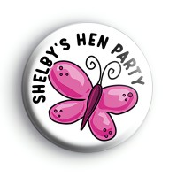 Custom Butterfly Hen Party Badges