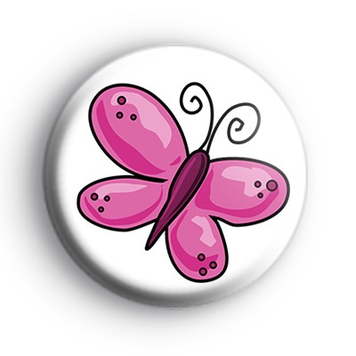 Pink Butterfly Badge