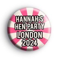 Pink and Cream Custom Hen Party Badge