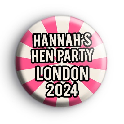 Pink and Cream Custom Hen Party Badge