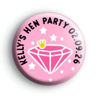 Pink Diamond Ring Hen Party Badge