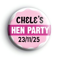 Pretty Pink Banner Hen Party Badge