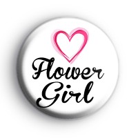 Pink Hearts Flower Girl Badge