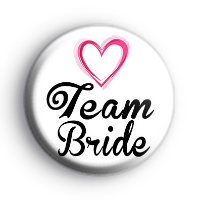 Pink Hearts Team Bride Badge