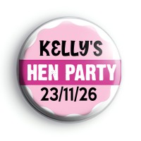 Pretty Pink Banner Hen Party Badge