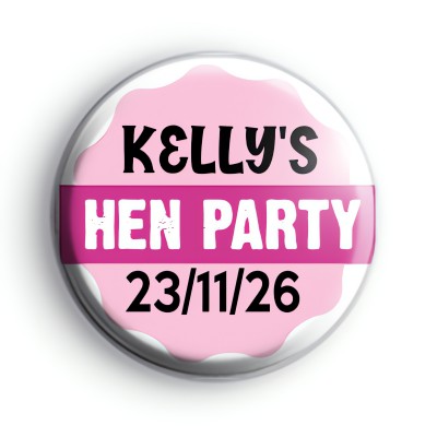 Pretty Pink Banner Hen Party Badge