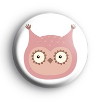 Pink Owl Face Badge