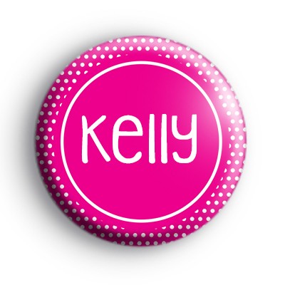 White and Pink Spotty Custom Name Badge